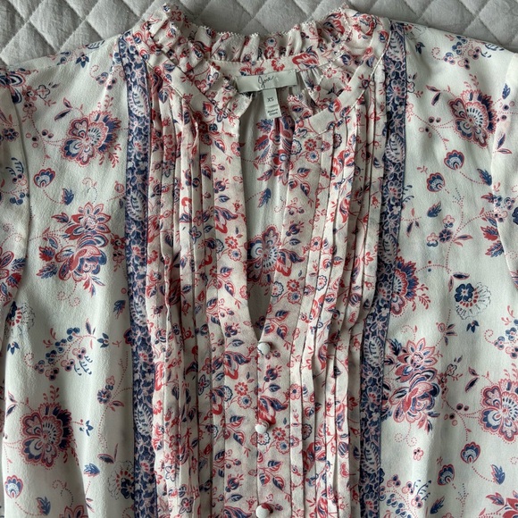 Joie Cream and Pink Floral Blouse - Picture 6 of 8